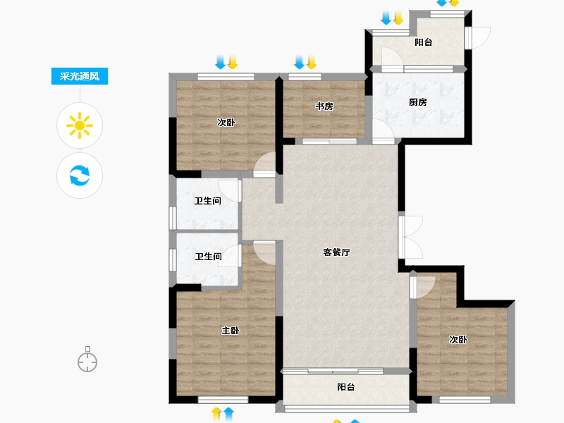 浙江省-宁波市-金隅大成郡—期-108.20-户型库-采光通风