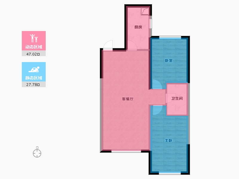 辽宁省-盘锦市-蓝色康桥K区·朗润园三期-66.75-户型库-动静分区