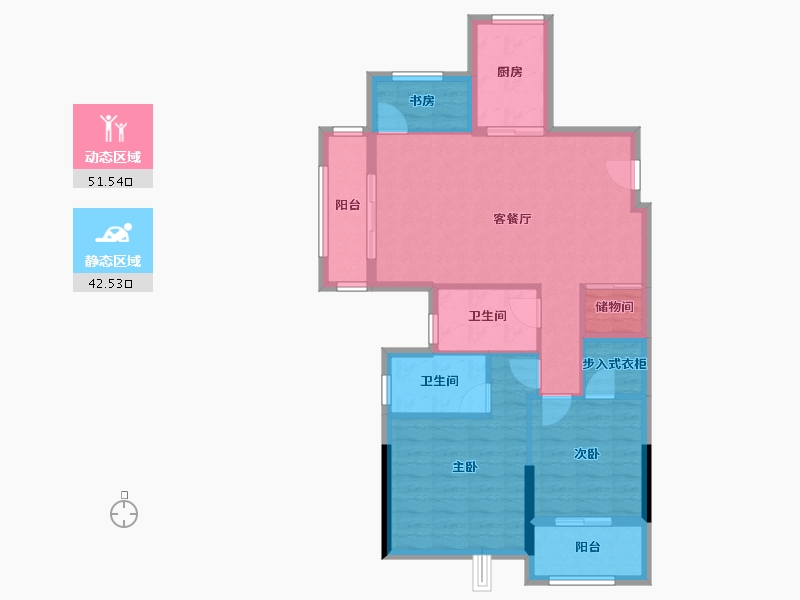 浙江省-温州市-中梁新都会-83.20-户型库-动静分区