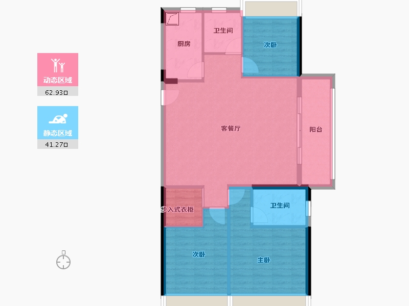 湖北省-武汉市-经发金地四季都会-94.46-户型库-动静分区