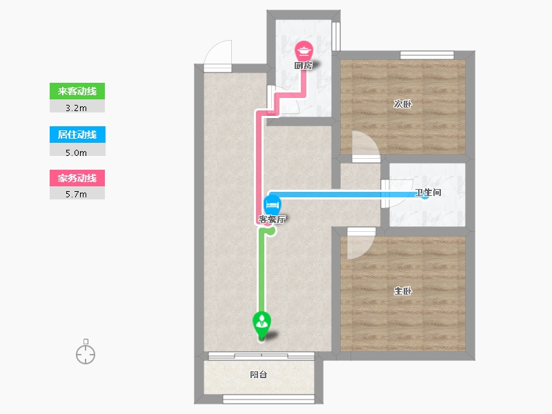 辽宁省-抚顺市-电建地产海赋外滩澋苑-60.05-户型库-动静线