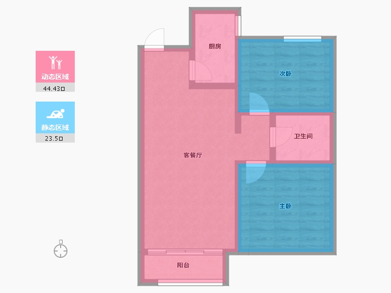 辽宁省-抚顺市-电建地产海赋外滩澋苑-60.05-户型库-动静分区