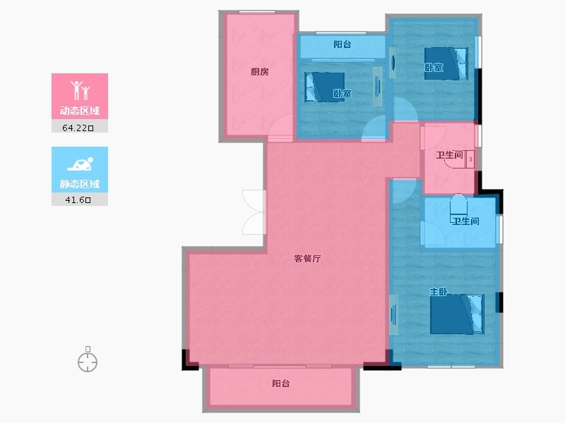 四川省-成都市-金辉新城半岛云著-95.92-户型库-动静分区