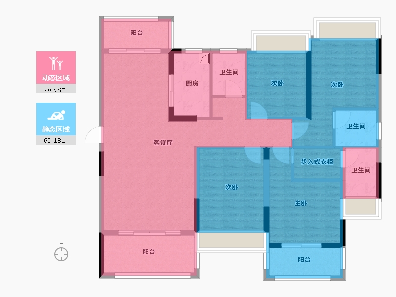 广东省-梅州市-兴宁碧桂园-125.00-户型库-动静分区