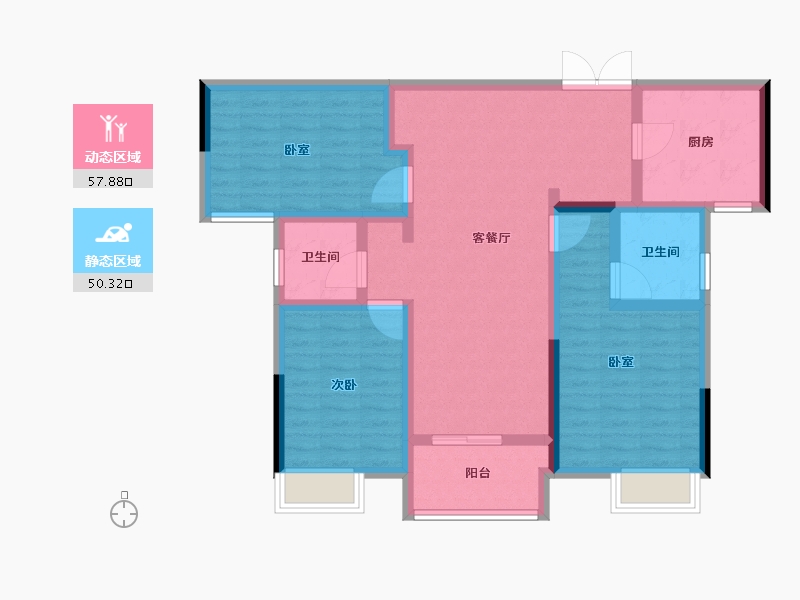 河南省-漯河市-建业西城森林半岛三期·云熙府-96.01-户型库-动静分区