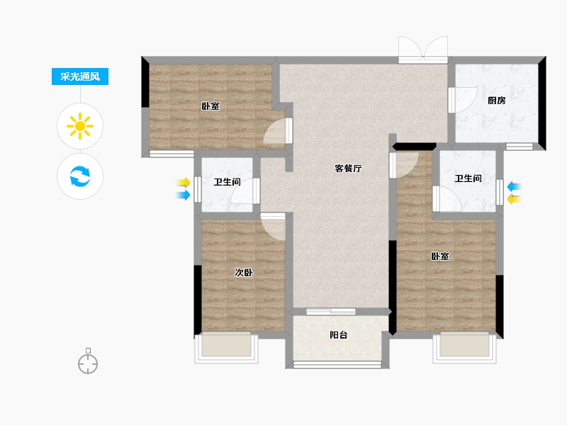 河南省-漯河市-建业西城森林半岛三期·云熙府-96.01-户型库-采光通风