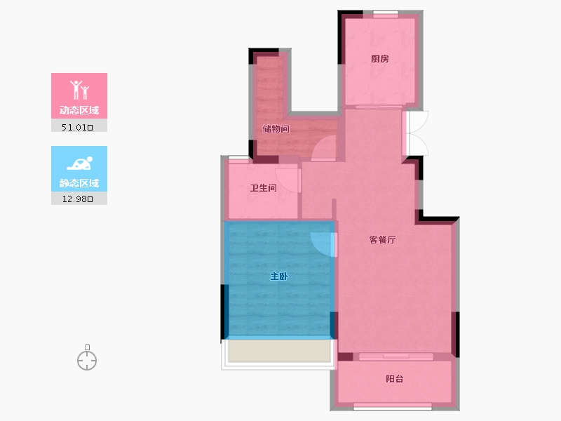 浙江省-湖州市-保利明玥风华-56.81-户型库-动静分区