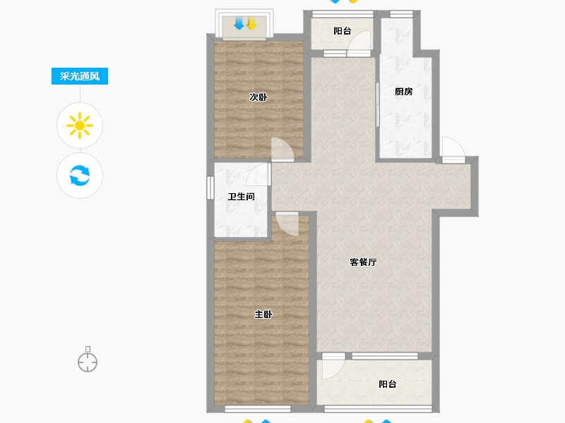 辽宁省-朝阳市-宏运凤凰新城一期-92.43-户型库-采光通风