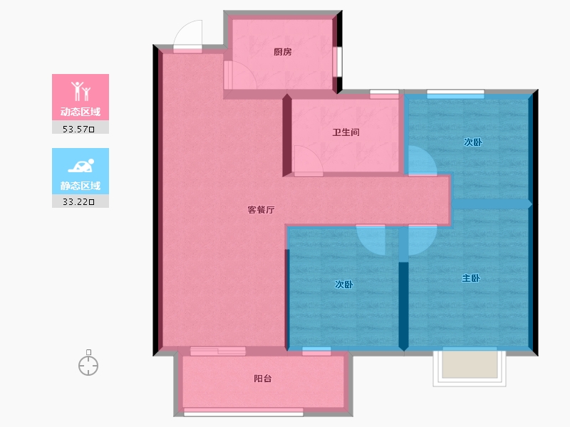 湖北省-孝感市-力标澴河壹号院-77.13-户型库-动静分区