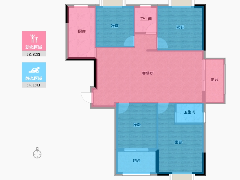 福建省-宁德市-华硕桐韵华庭-100.60-户型库-动静分区