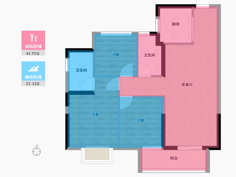 广西壮族自治区-南宁市-龙光玖珑郡-67.51-户型库-动静分区