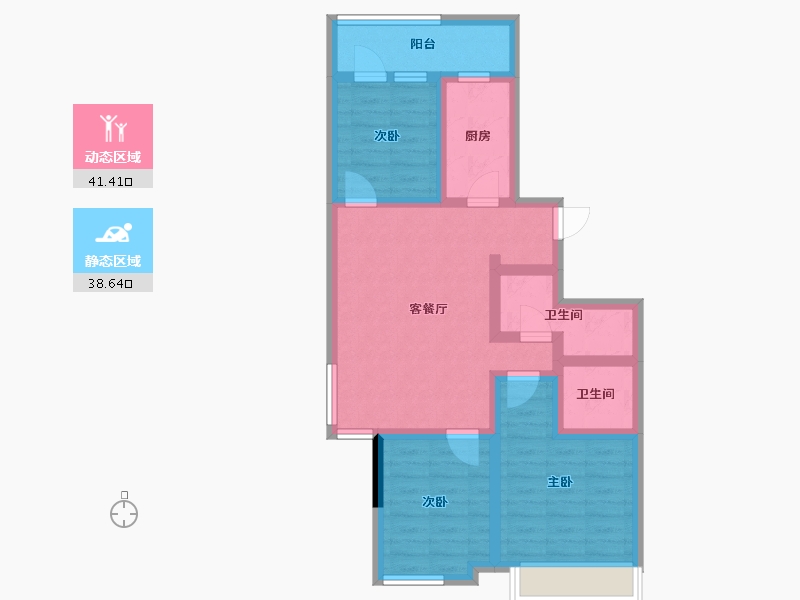 河北省-承德市-中冶兴隆新城·红石郡-68.92-户型库-动静分区