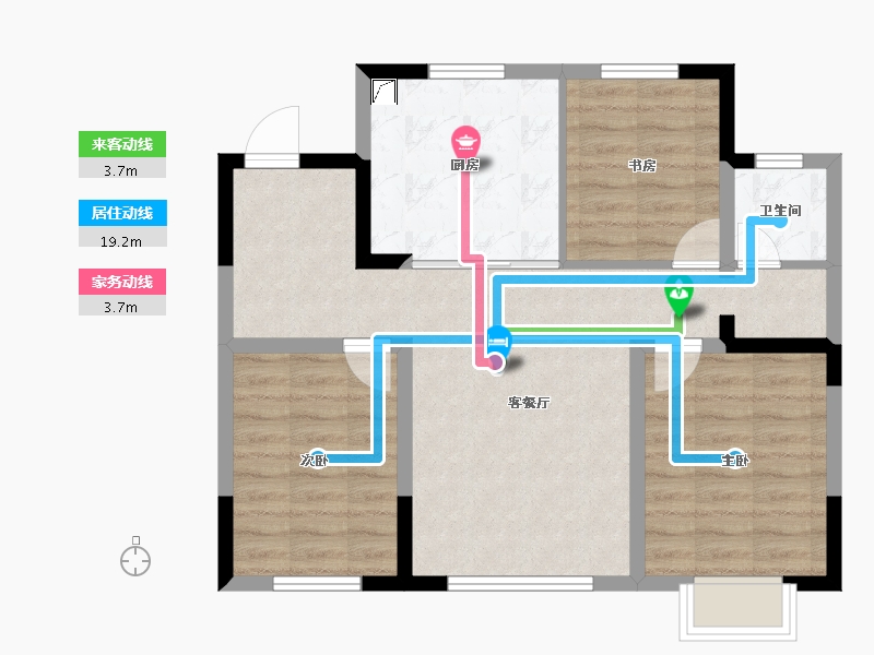 辽宁省-葫芦岛市-兴达澜湾壹品-72.40-户型库-动静线