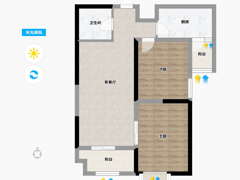 山西省-太原市-建投·祥澐府-70.16-户型库-采光通风