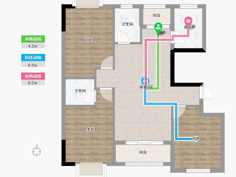 福建省-宁德市-华硕桐韵华庭-83.32-户型库-动静线