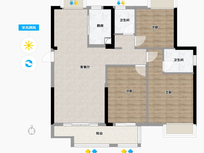 福建省-龙岩市-龙地东尚湾-92.00-户型库-采光通风