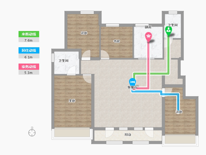 辽宁省-大连市-绿城大连海上明月-108.81-户型库-动静线