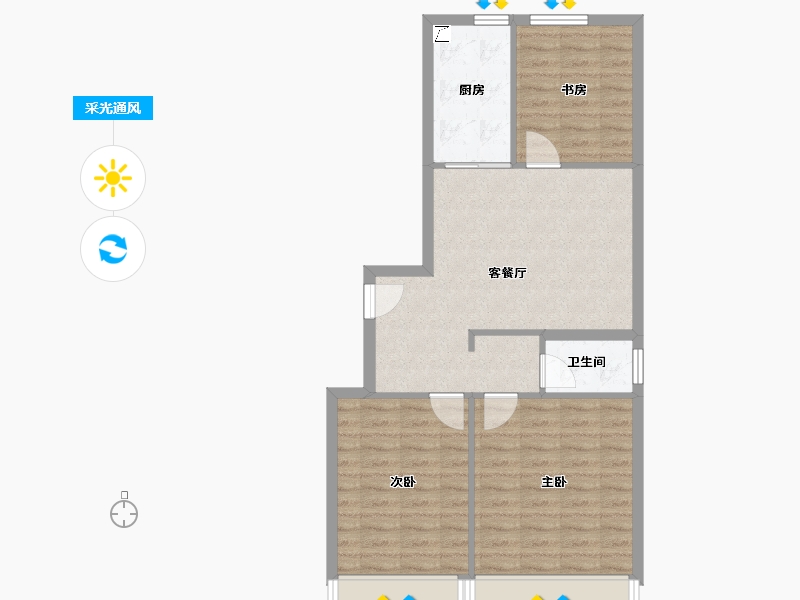 北京-北京市-奉范北京-73.60-户型库-采光通风