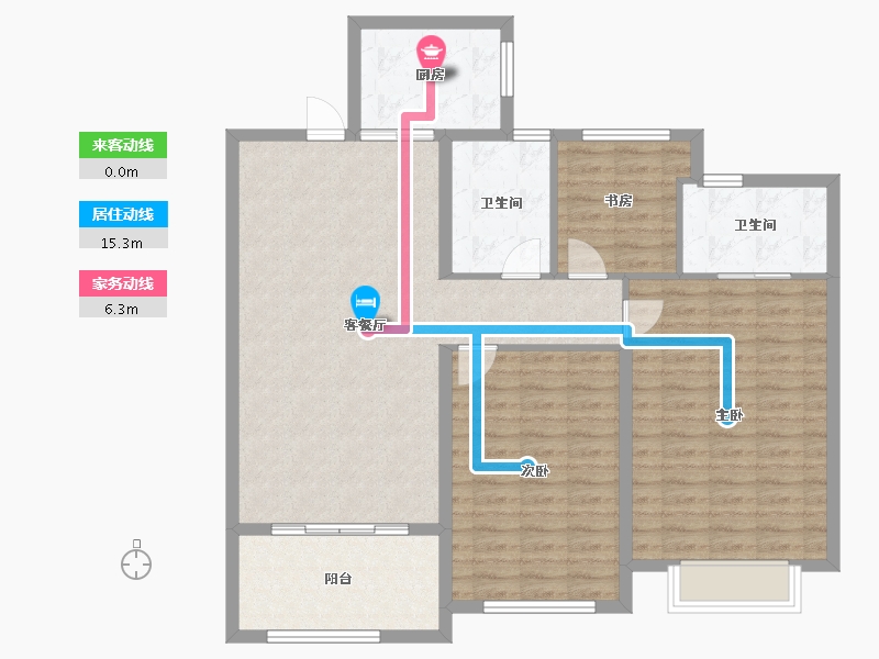 福建省-宁德市-宏地国宾府-110.77-户型库-动静线