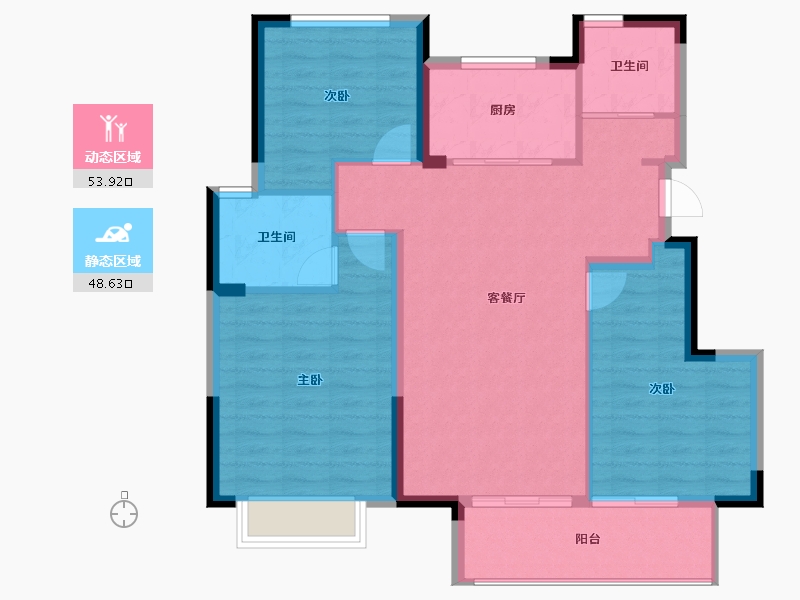 浙江省-宁波市-光语云著-93.17-户型库-动静分区