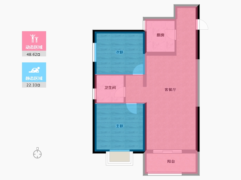 陕西省-宝鸡市-西建福慧城二期-63.20-户型库-动静分区