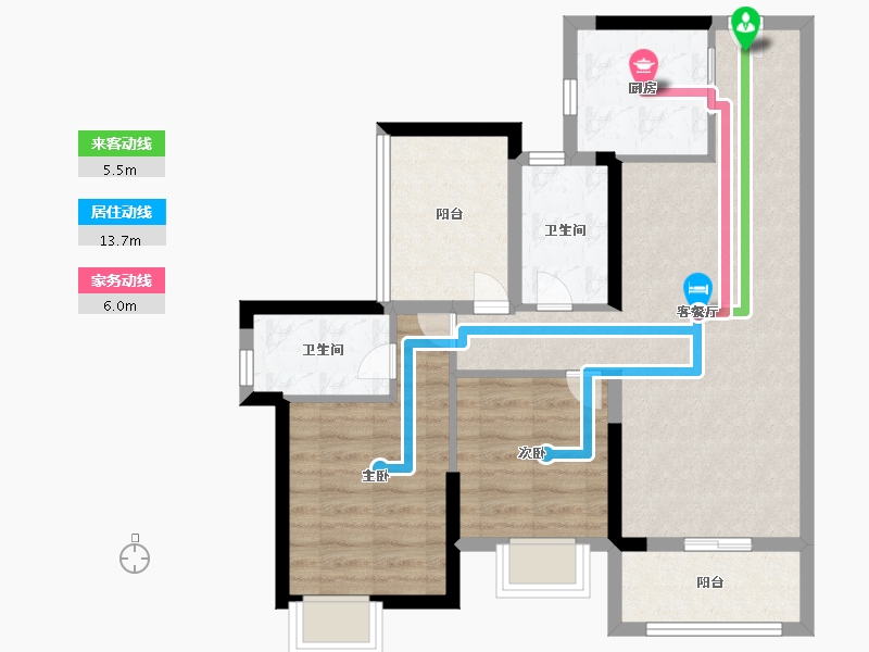 广东省-广州市-铂玥明珠ONE-72.99-户型库-动静线