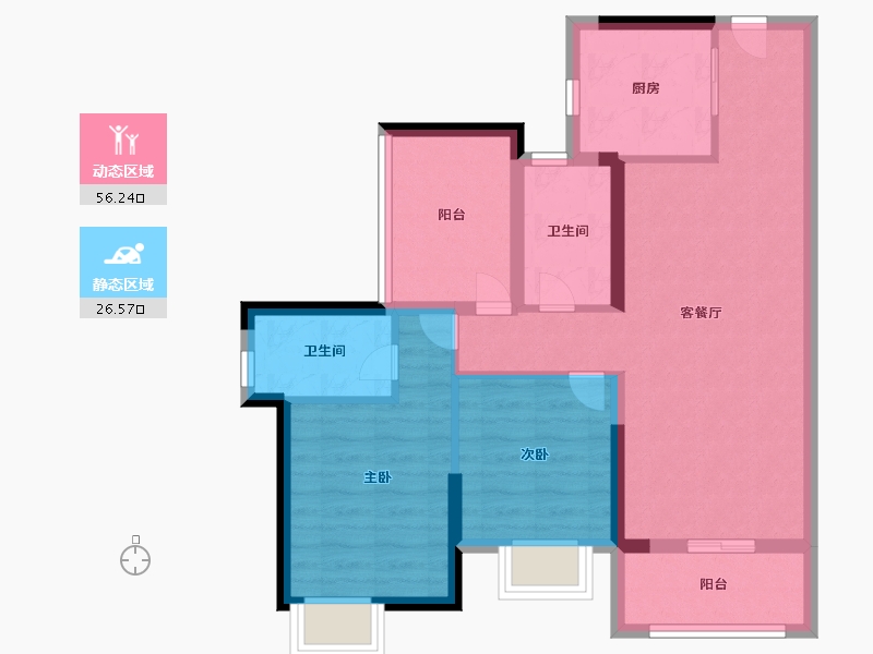 广东省-广州市-铂玥明珠ONE-72.99-户型库-动静分区