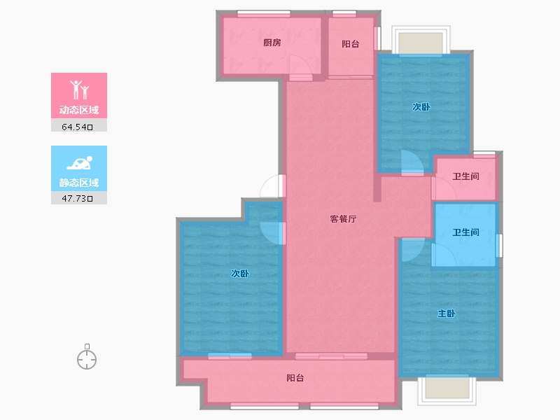 安徽省-芜湖市-慢城壹品-100.19-户型库-动静分区