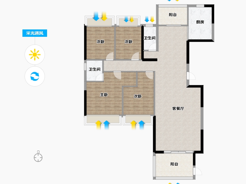 广东省-揭阳市-帝景城-131.45-户型库-采光通风