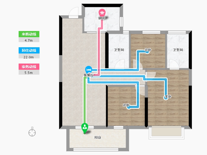 湖北省-孝感市-力标澴河壹号院-88.20-户型库-动静线