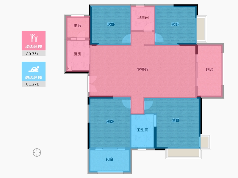 河南省-信阳市-华英中央帝景-147.91-户型库-动静分区