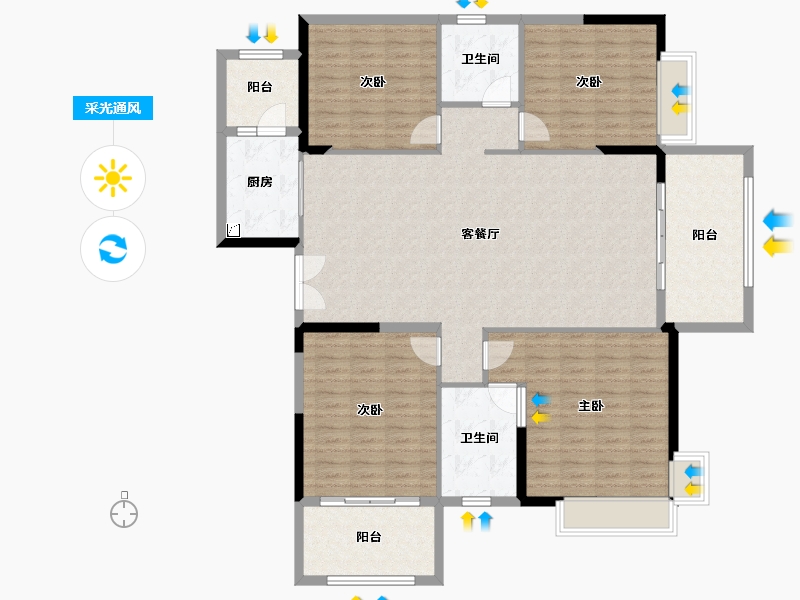 河南省-信阳市-华英中央帝景-147.91-户型库-采光通风