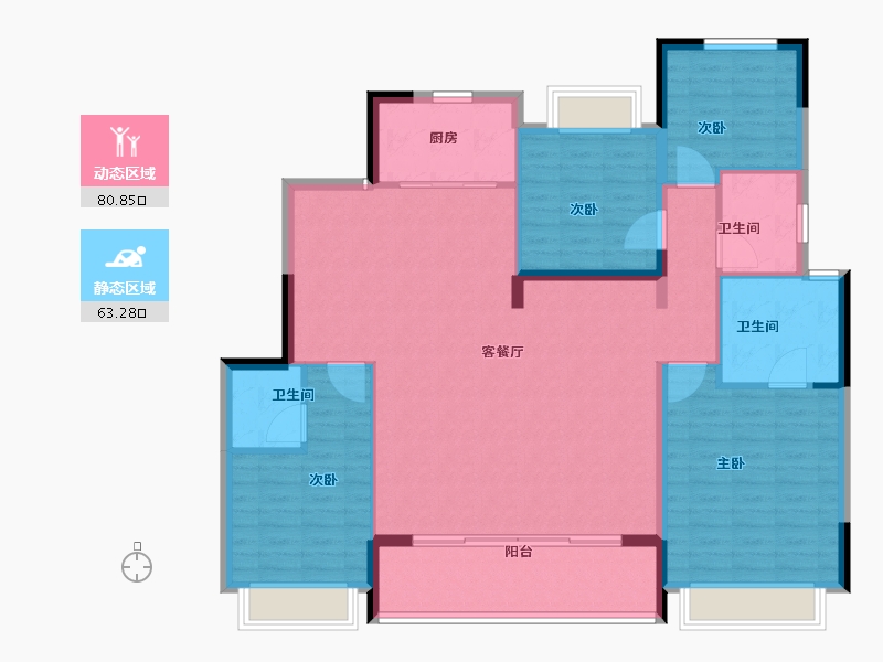 江苏省-盐城市-新城悦隽首府-132.00-户型库-动静分区