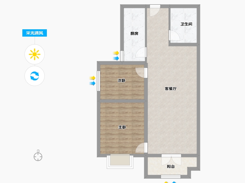 山西省-太原市-半山中庭-70.40-户型库-采光通风