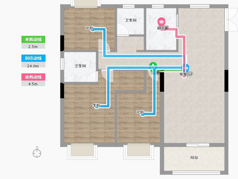 湖北省-孝感市-安陆涢东学府-94.31-户型库-动静线