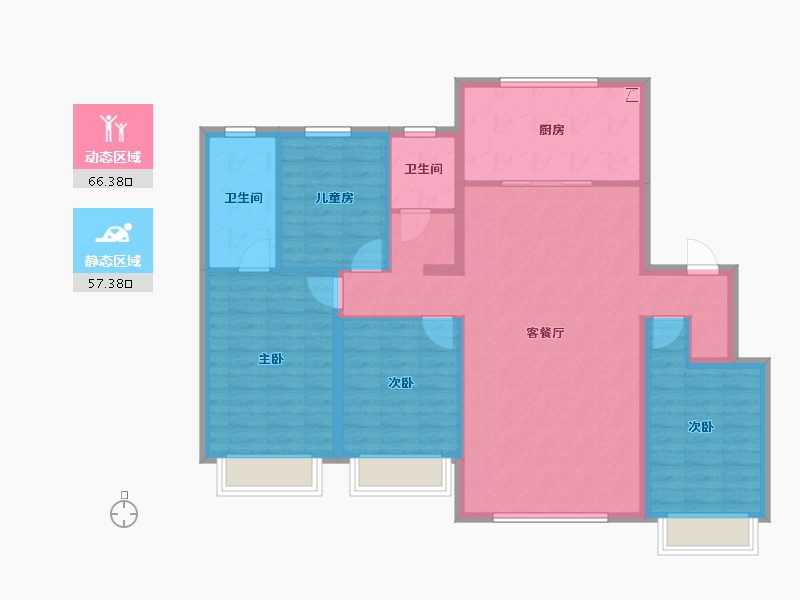 北京-北京市-金茂长安悦-112.00-户型库-动静分区