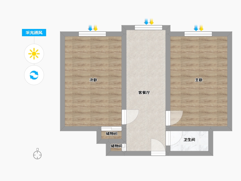 江苏省-苏州市-永林新村-50.00-户型库-采光通风