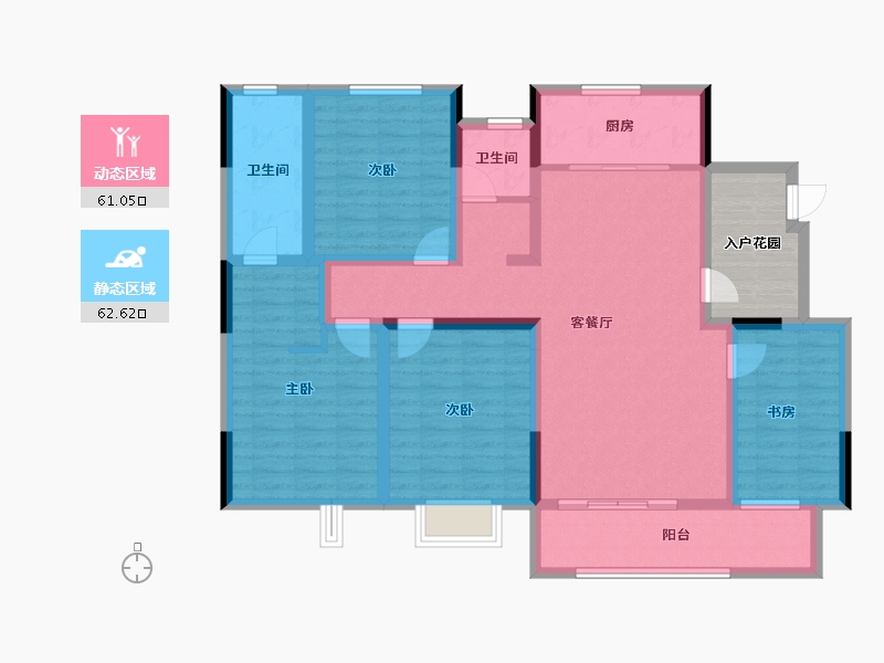 安徽省-芜湖市-慢城壹品-115.95-户型库-动静分区