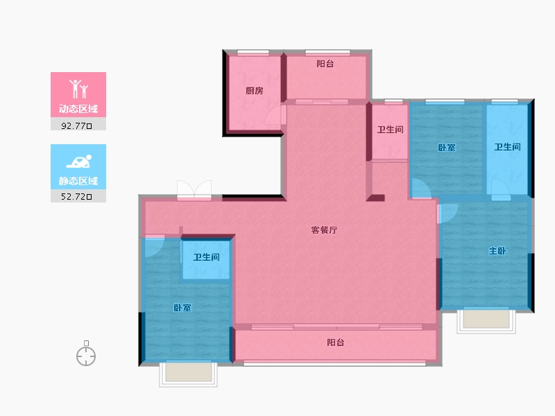 河北省-石家庄市-天山国府壹號-132.00-户型库-动静分区