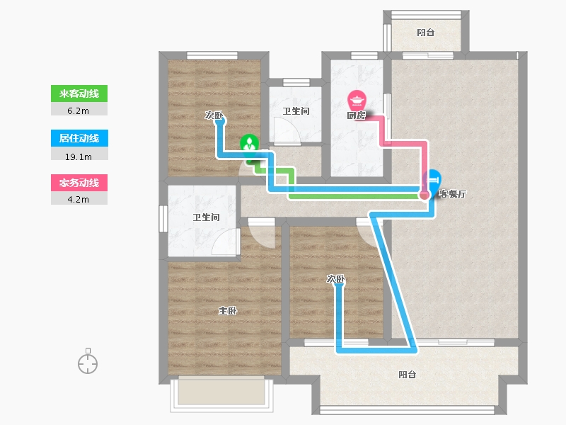 河南省-新乡市-辉县建业共城东望-95.68-户型库-动静线