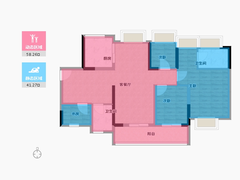 广东省-广州市-铂玥明珠ONE-88.00-户型库-动静分区