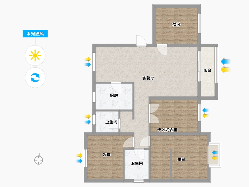 河南省-焦作市-建业迎宾府-140.00-户型库-采光通风