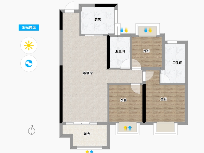 江苏省-常州市-都会星河-81.67-户型库-采光通风