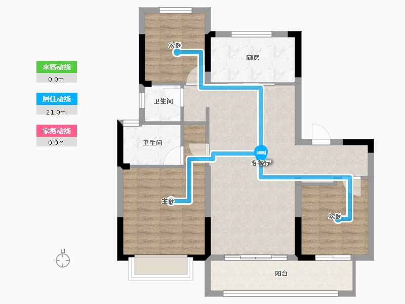 浙江省-宁波市-珑明府-83.93-户型库-动静线