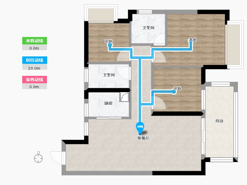 广西壮族自治区-南宁市-玖誉城-80.00-户型库-动静线