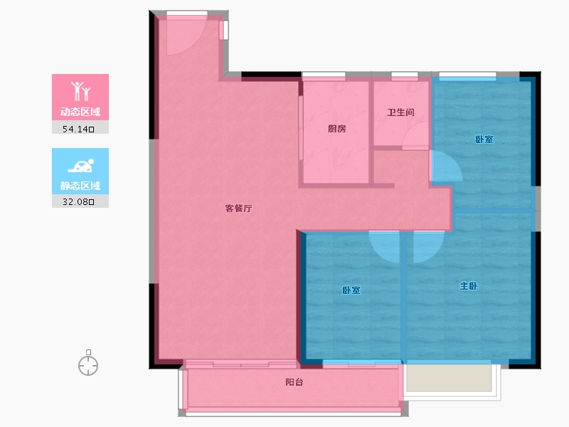 江西省-吉安市-金田·时代城-78.39-户型库-动静分区