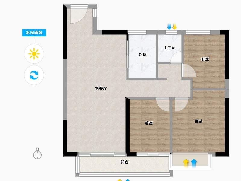 江西省-吉安市-金田·时代城-78.39-户型库-采光通风