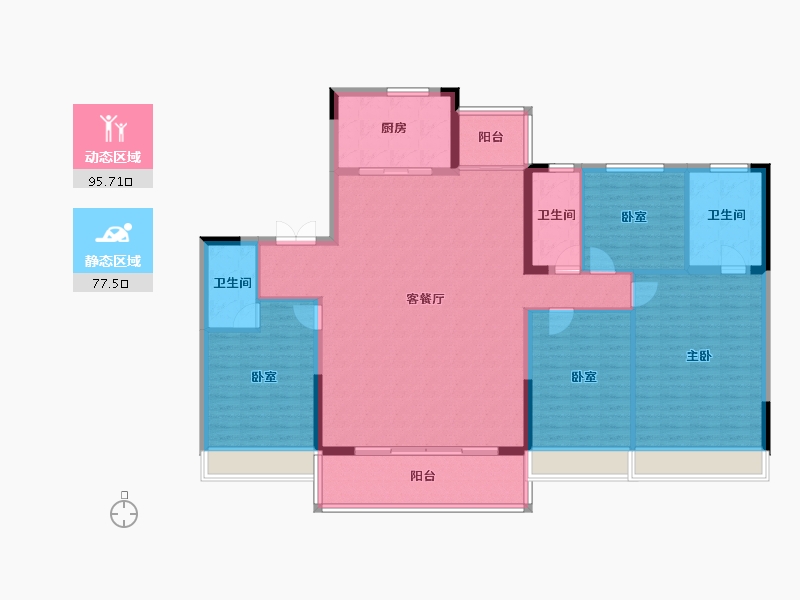 陕西省-商洛市-商洛碧桂园翡翠滨江-159.20-户型库-动静分区