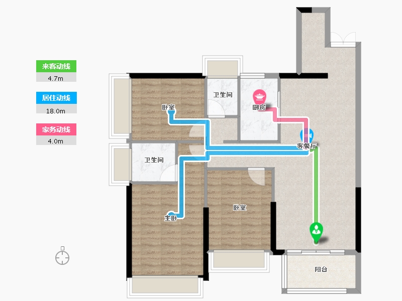 湖南省-郴州市-麒麟首府-100.80-户型库-动静线