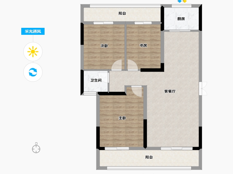 湖北省-十堰市-大美盛城3期丨美珑公园-93.70-户型库-采光通风